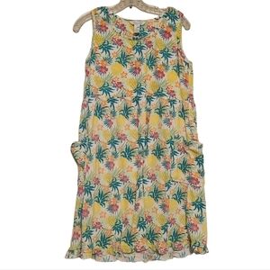 Rene Rofe | Vintage Sleeveless Pineapple Print Gown (Size Large)